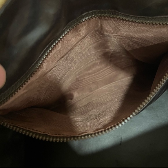 CELINE Macadam Leather & PVC Boston Bag Brown Authentic - Picture 13 of 14